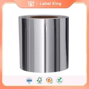  สติกเกอร์ฉลาก PET สีเงินเงาเคลือบ38μmคุณภาพสูงพร้อมกลาสซีน 60 กรัม