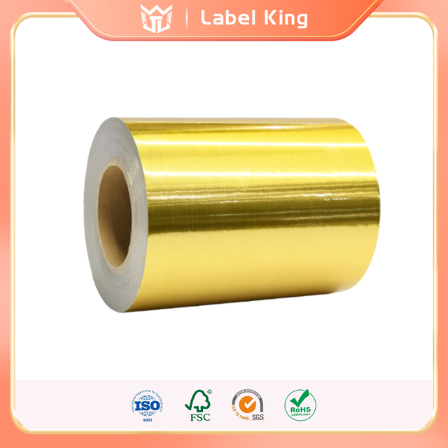 สติกเกอร์ฉลากสีทองขัดเงา 38μm สุดหรู พร้อมด้วยกลาสซีน 60 กรัม